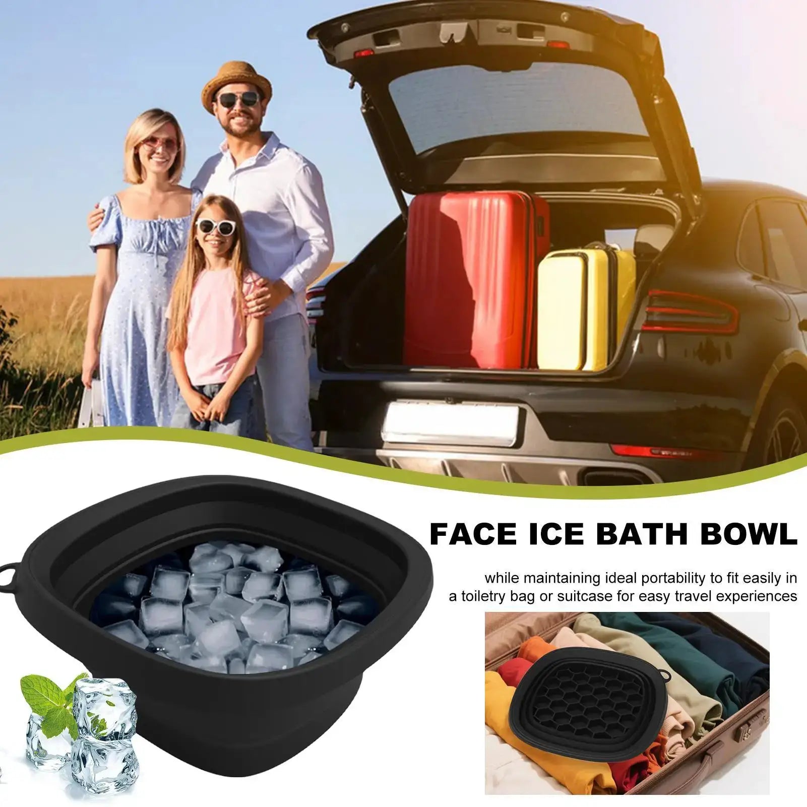 Foldable Face Ice Bath Bowl For Women Portable Cold Therapy Washbasin