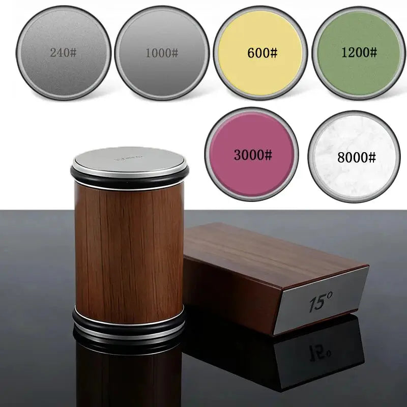 Rolling Knife Sharpener Magnetic Knife Holder With Diamond Sharpening Stone And 15 And 20 Degree Angles Accessory Set