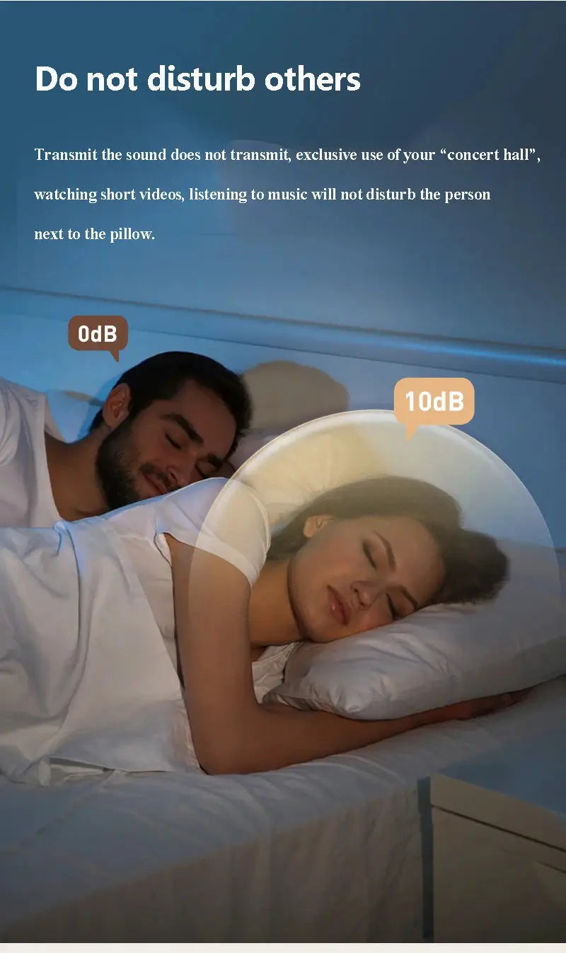 Simples Market under-pillow bone conduction Bluetooth speaker in white with LED display for white-noise sleep aid
