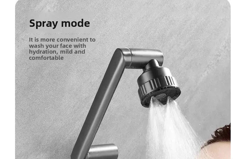 Stainless steel wall-mounted kitchen faucet by Simples Market with 4-mode spray and 360° rotation