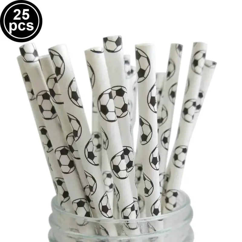 Soccer Theme Disposable Tableware Set Plates Cups Napkins Tablecloth