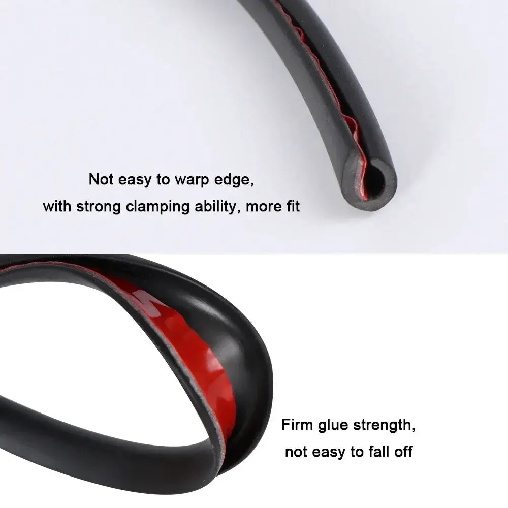 5M Car Door Edge Protector Strip U Type Rubber Moulding Trim With Adhesive Seal Guard Sticker