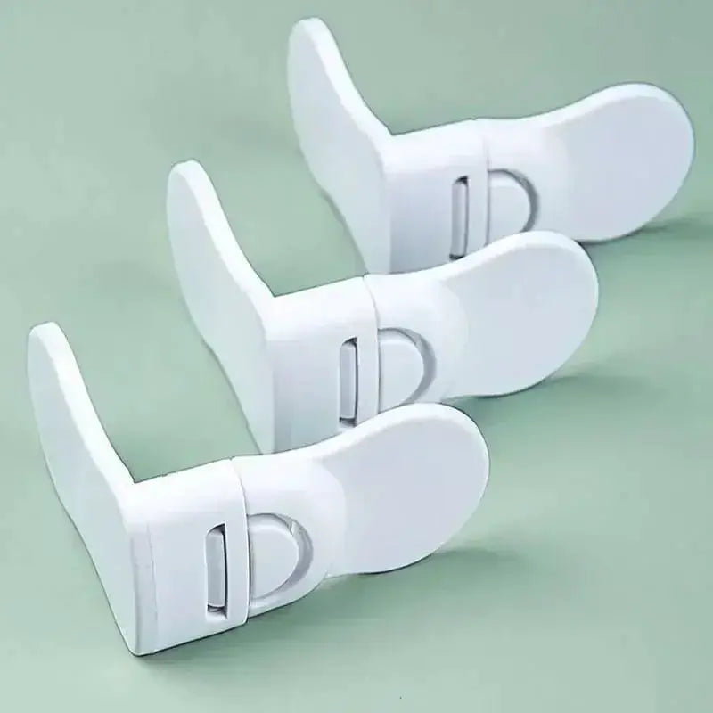 Baby safety drawer cabinet locks, white anti-pinch latch, set of 3