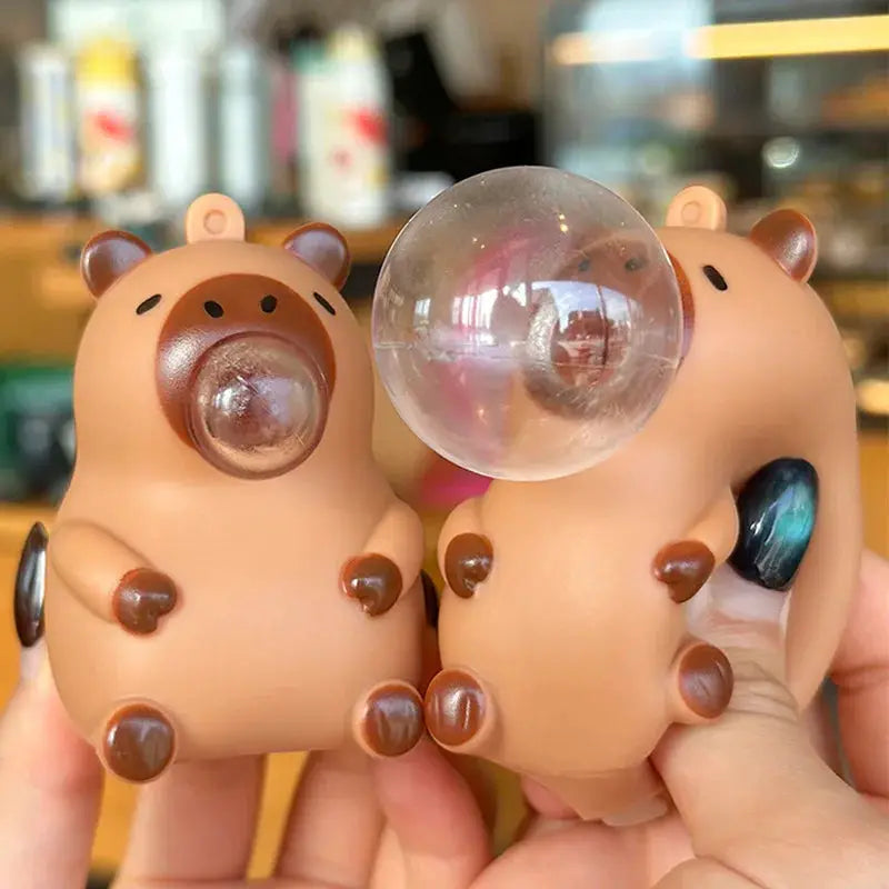Capybara Doll Pinch Pendant Toy Stress Relief Squeeze Bubble Decompression For School Bags Keychains Car Desk Decor Gift