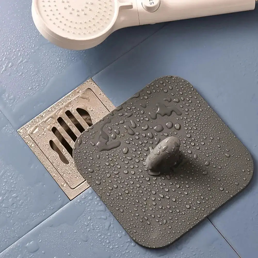 Simples Market silicone bathroom drain cover pad, gray anti-odor water stopper for floor drain