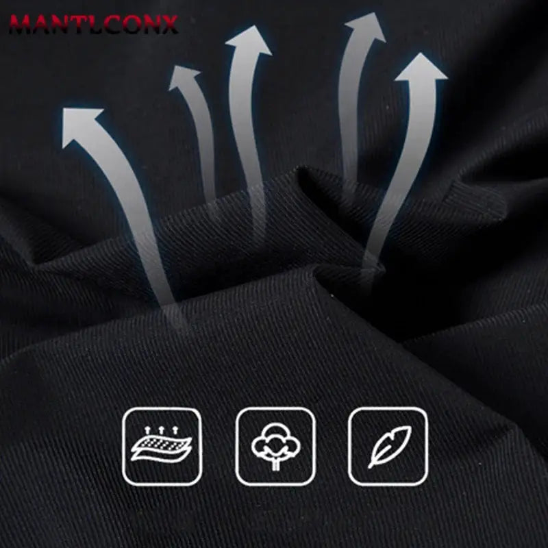 Mantlconx black men's sports shorts with breathable fabric.