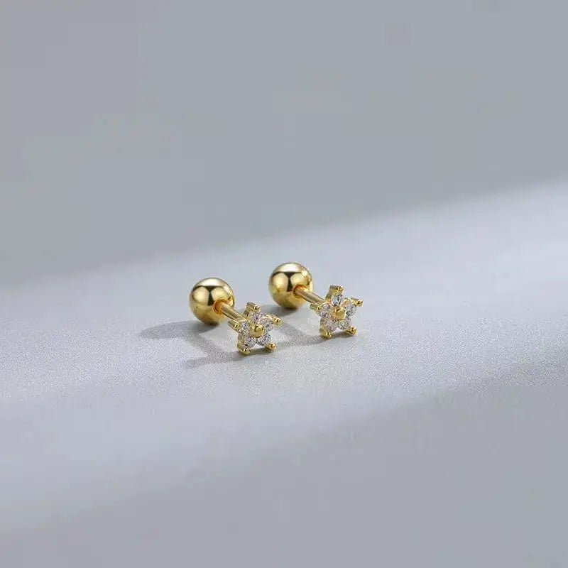 Hypoallergenic Heart Stud Earrings For Women Girls Screw Back Cartilage Helix Piercing Jewelry Gifts