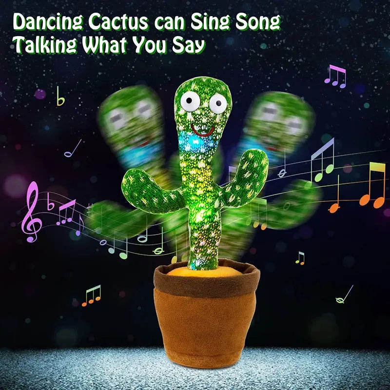 Dancing Cactus 120 Song Speaker Talking Plush Toy With USB Battery Voice Repeat Cactus Dancer Plushie Gift For Kids