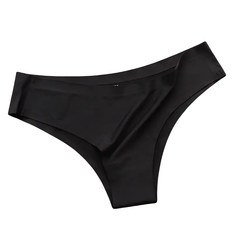 Black seamless Brazilian panties, low-rise bikini briefs with soft fabric