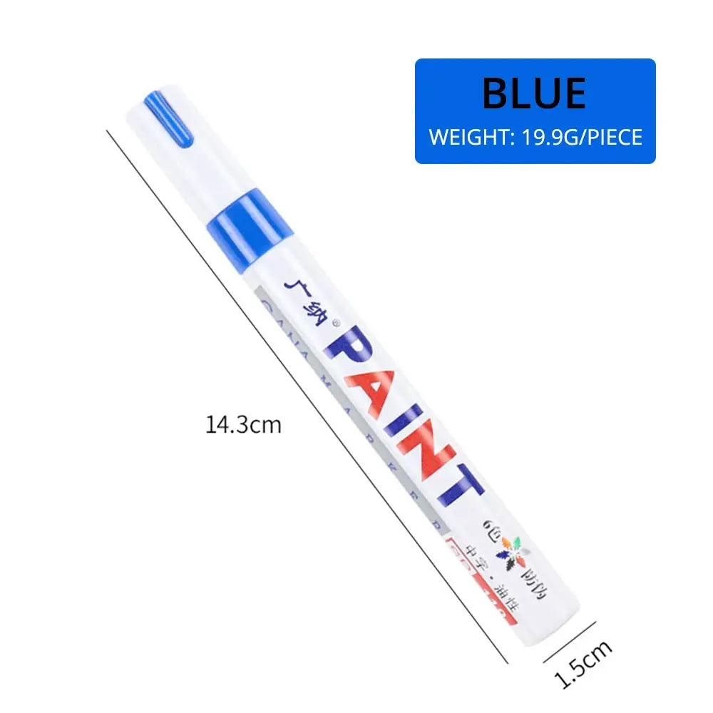 One Piece White Waterproof Tire Mark Pen For Auto Rubber Metal Permanent Paint Marker Graffiti Touch Up