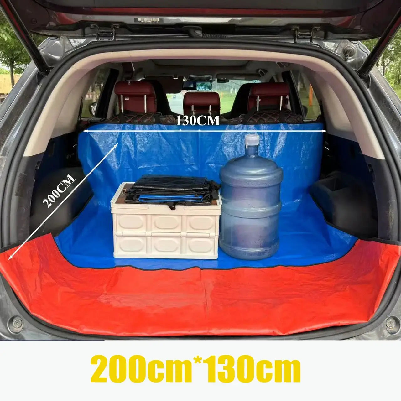 Universal car trunk mat waterproof pet cargo liner blue with red edge for SUV trunk