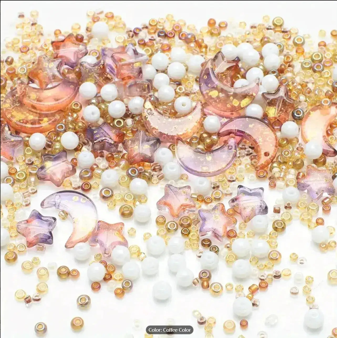 Moon Star Collision Gradient Mixed Pendants Porcelain White AB Crystal Glass Beads For DIY Bracelets And Necklaces