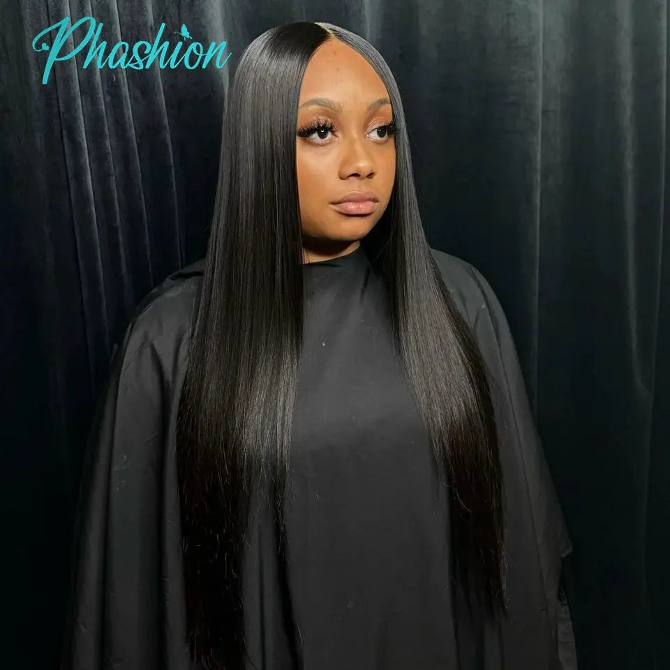 Phashion straight lace closure, 24–26in, 5x5/4x4, pre-plucked, Swiss transparent lace, 100% Remy human hair