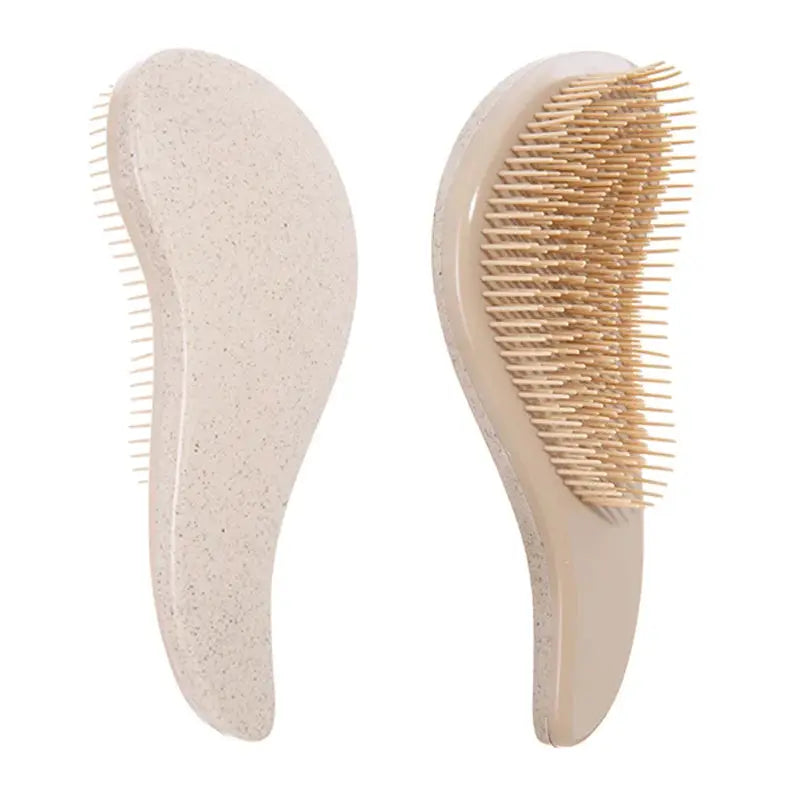 Wheat-straw detangling hairbrush with beige anti-static bristles for scalp massage, Simples Market, 1pc
