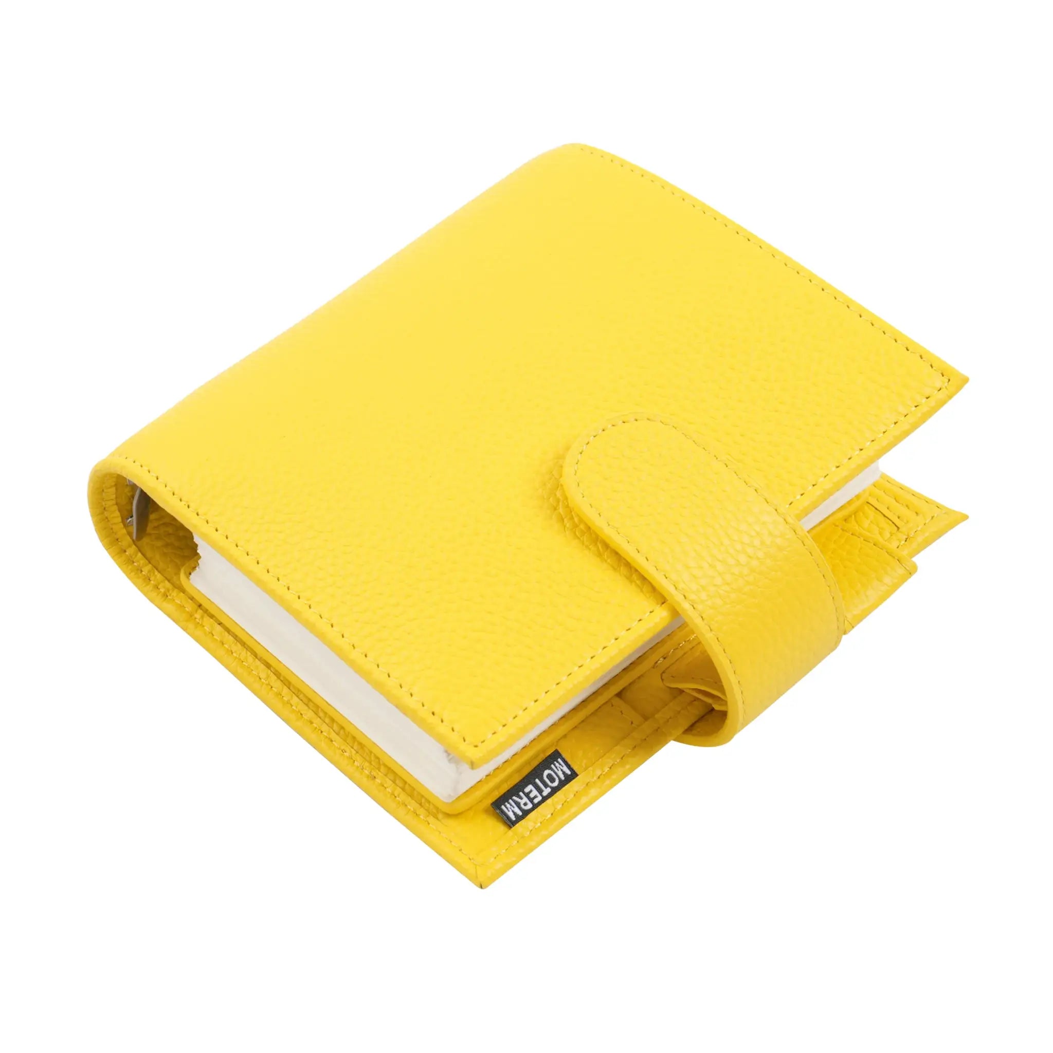 Pocket planner Moterm Luxe 2.0 in yellow pebbled leather by Simples Market