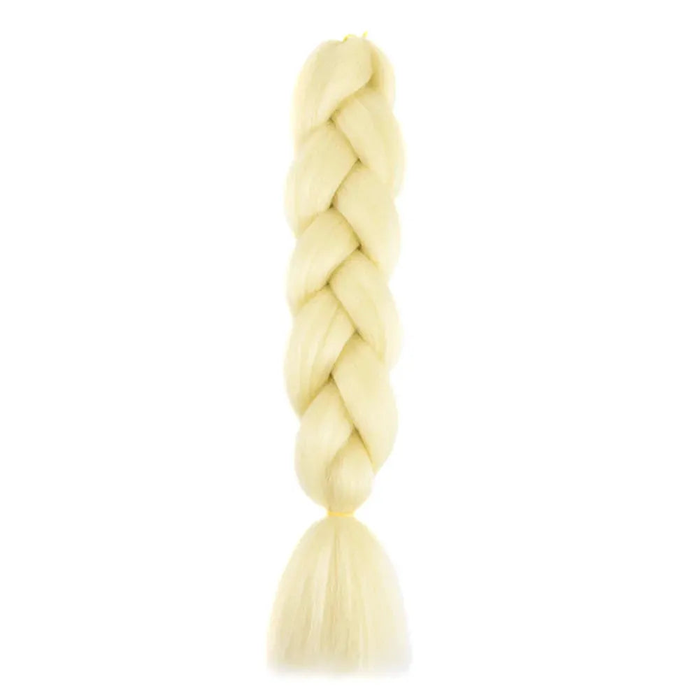 24-inch jumbo braiding hair extension by Simples Market in blonde synthetic Afro ombre for crochet braids