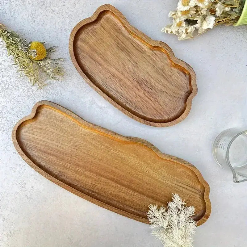 Japanese Style Wooden Serving Tray For Coffee Tea Desserts Snacks