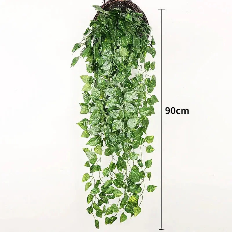 90cm artificial plant vine by Simples Market; green plastic leaf hanging garland