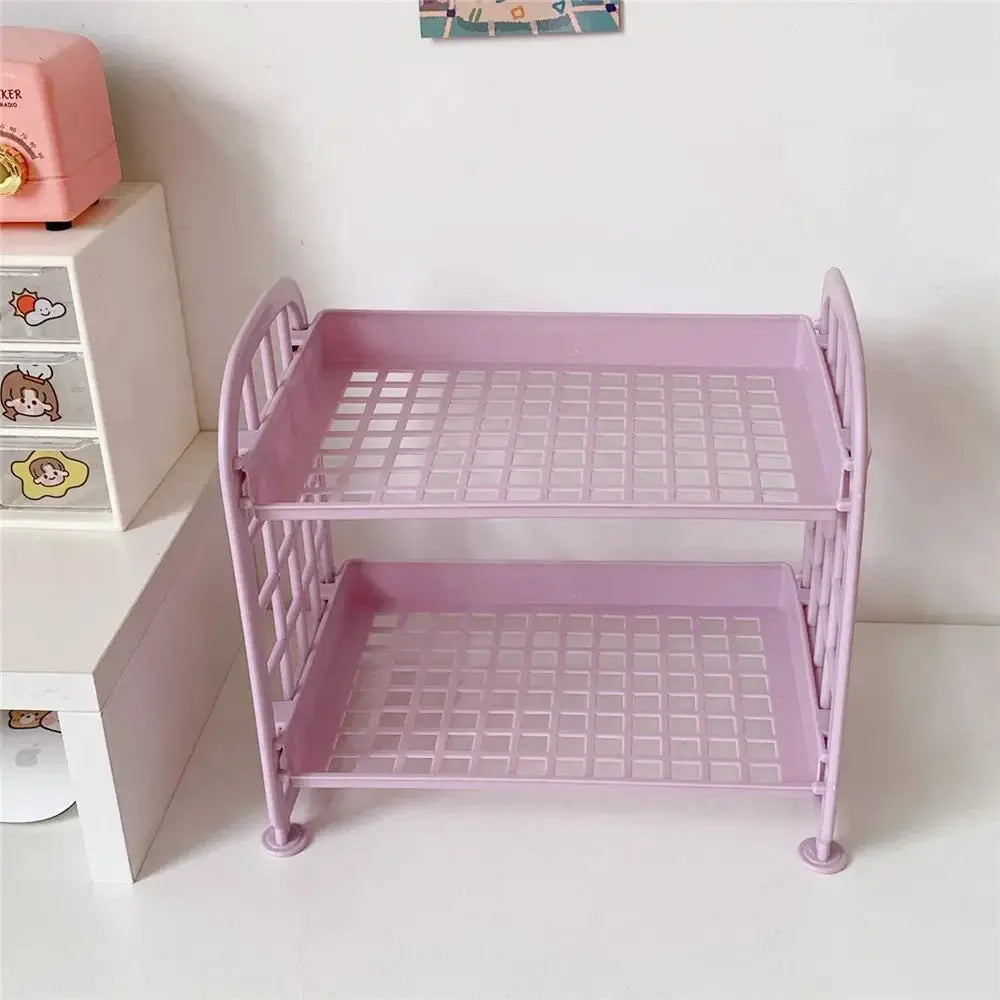 Desktop Stationery Rack and Makeup Organizer Combines Multi Function Plastic Desk Shelf Storage for Office Dorm Vanity