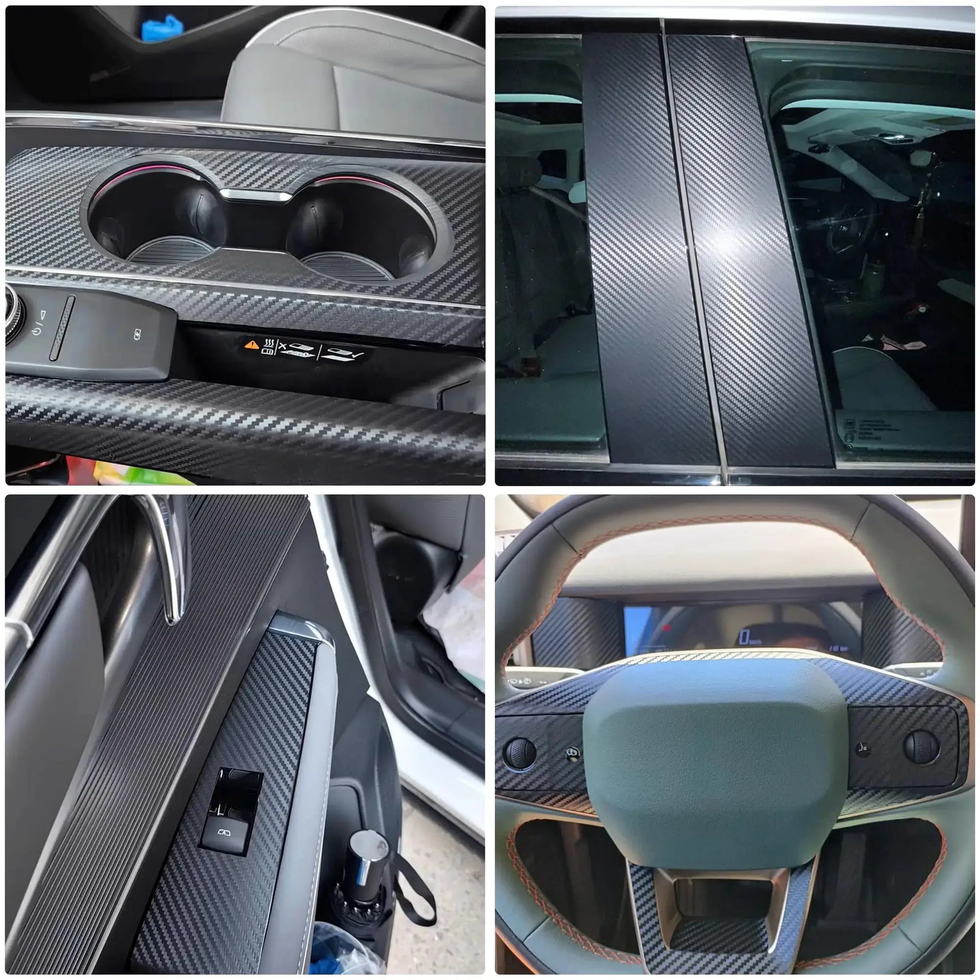 Carbon fiber car wrap tape by Simples Market, matte black self-adhesive 3D vinyl film