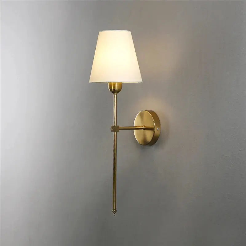 Simples Market brass wall sconce with cloth shade for bathroom/bedroom