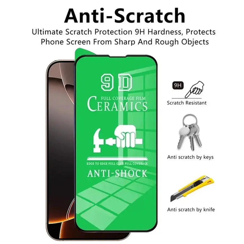 4-pack clear ceramic film screen protectors for iPhone by Simples Market