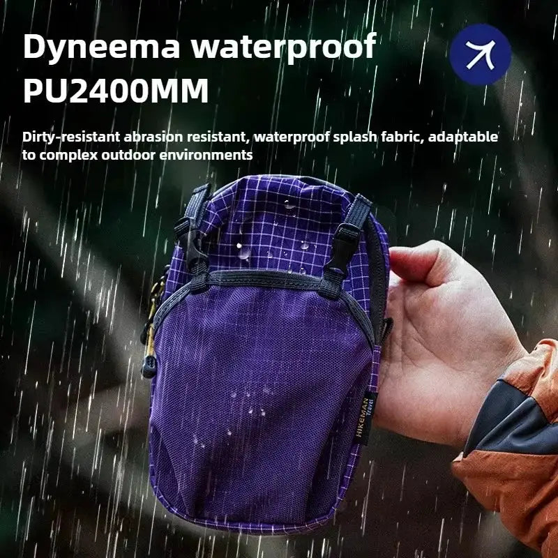 Hikeman Water Bottle Holder Bag With Phone Pocket Quick Adjust Strap Waterproof 420D Nylon For Cycling Hiking Camping