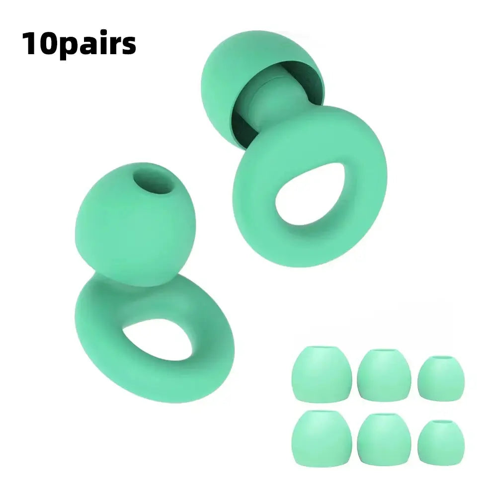 HUAK Quiet Ear Plugs Noise Reduction Reusable Hearing Protection 8 Soft Silicone Ear Tips XS S M L Sleep Swim Work