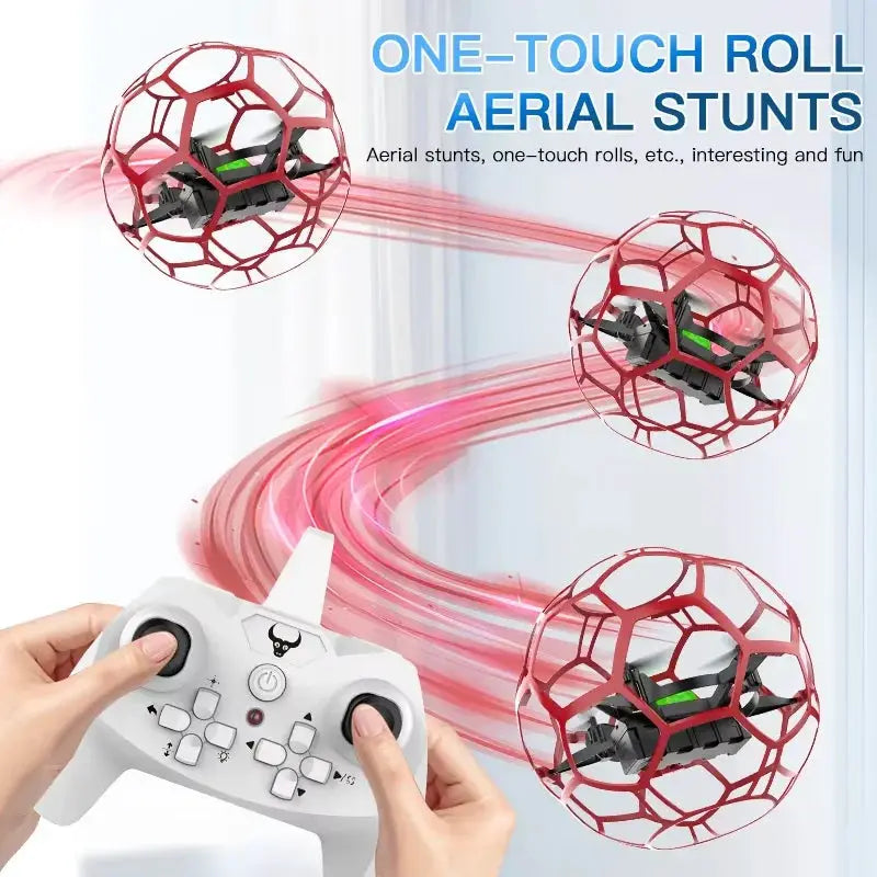 SG600 MAX 2.4G RC football drone set of 3 with red 3D protective cages and white remote