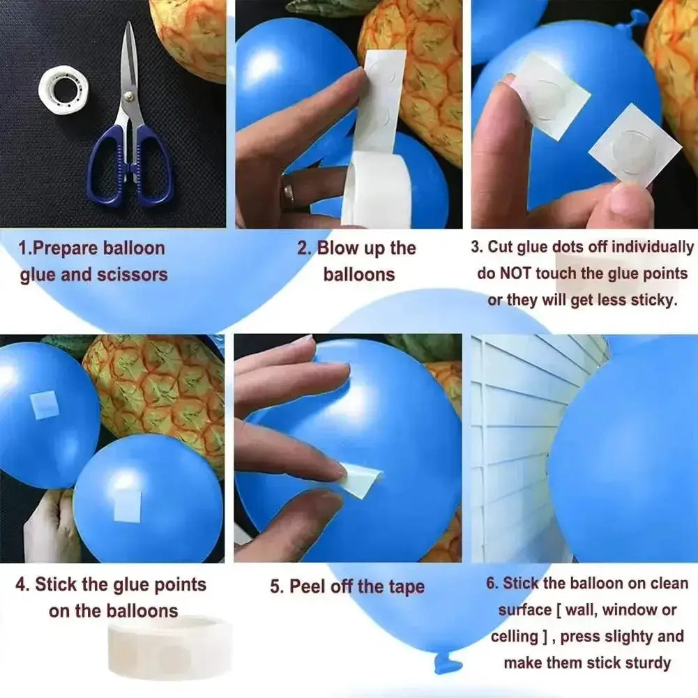 100 Pieces Per Roll Double Sided Removable Clear Stickers For Balloons And Party Decorations Christmas Wedding Birthday