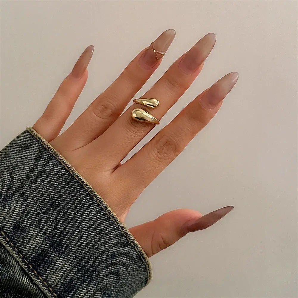 Wide Metal Bangle Ring For Women Thick Irregular Twisted Chunky Gold And Silver Color Waterdrop Open Wrist Cuff Bracelet - Simples Market