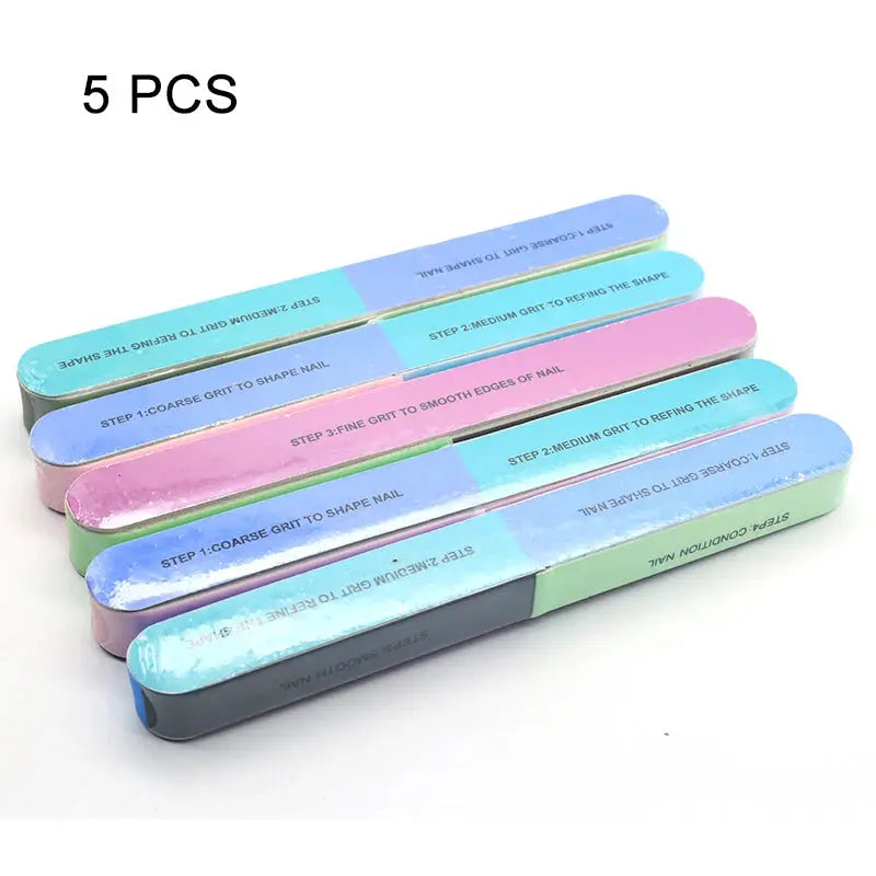 ElegantNail Pink Four Sided Cushioned Nail Buffer For Shaping Smoothing And Polishing Natural And Acrylic Nails