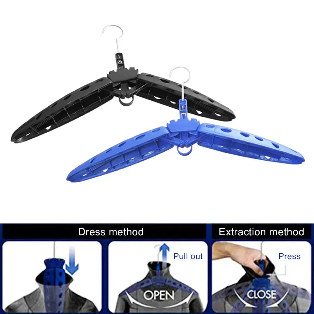 Dezition Foldable Wetsuit Hanger for Diving Drysuit Surf Gear Stand Durable Plastic Rack
