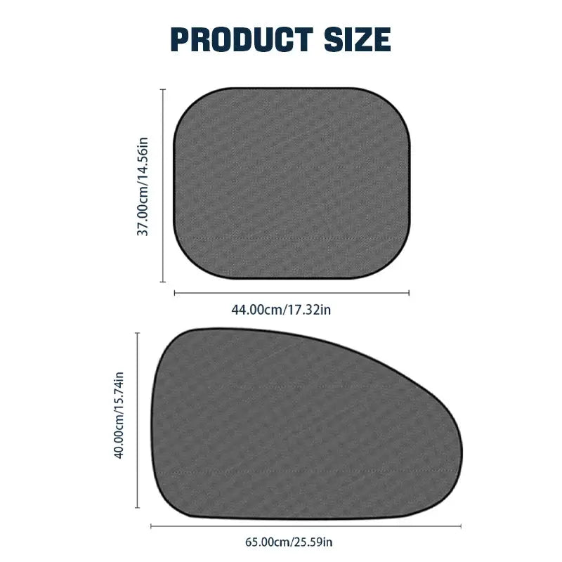 Seametal Car Sun Shade Side Window Curtain Front Rear Universal Fit UV Blocking Suction Cup Sun Protection