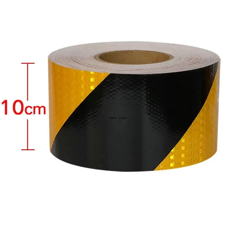 Reflective Tape Twill Yellow Black Waterproof Adhesive Safety Warning Sticker For Truck 5cm 10cm 15cm 20cm By 5m