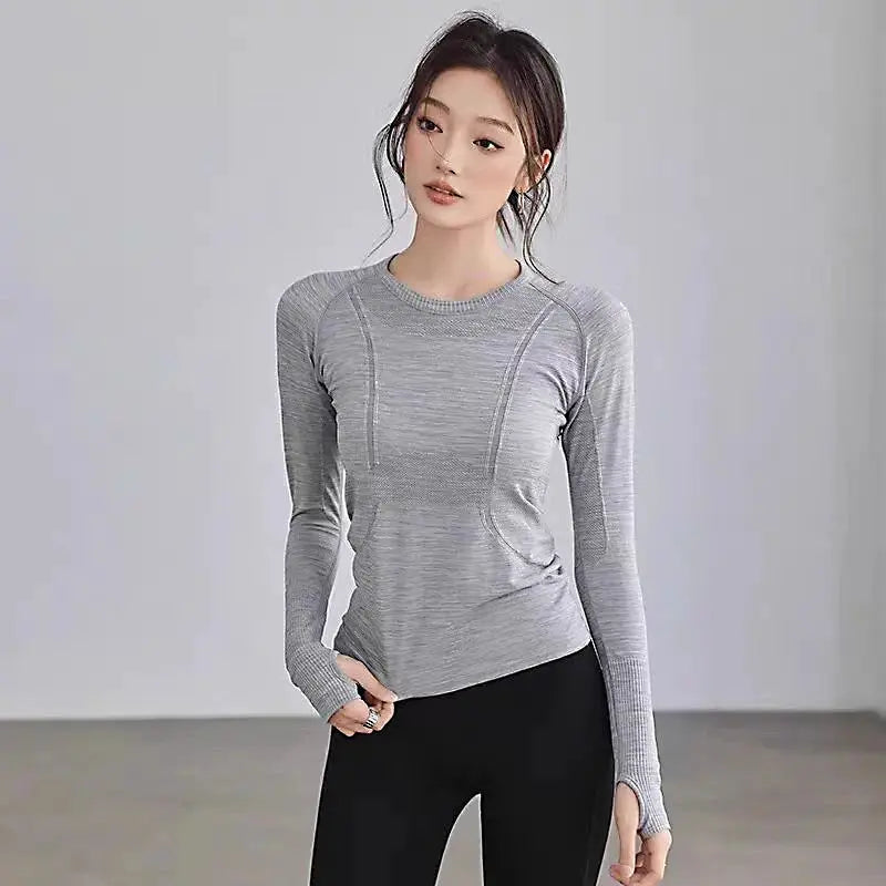 ZenFit Seamless Womens Slim Fit Long Sleeve Yoga Top Breathable Nylon Elastane For Yoga Running Gym