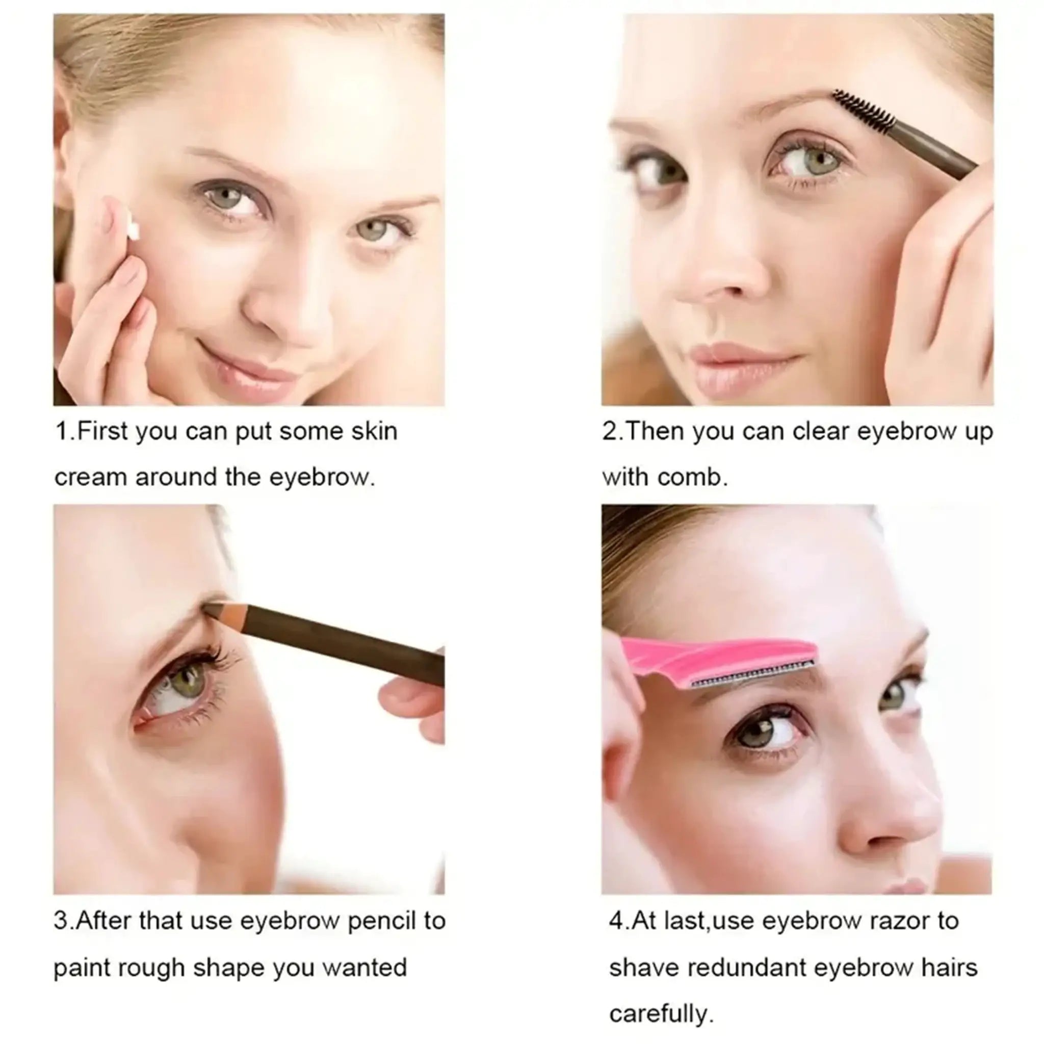 Brand Brow Razor Set Stainless Steel Eyebrow and Face Trimmer Protective Cover for Women and Men Safe Hair Removal