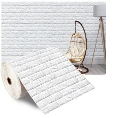 Retro Brick Wall Decor Self Adhesive 3D Brick Pattern Wall Sticker Roll PE Foam Wallpaper For Quick Room Update