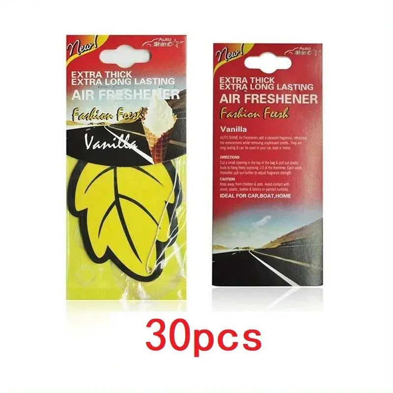 Natural Tea Paper Car Air Freshener Leaf Shape Hanging Scented Vanilla Perfume Fragrance 3 to 60 Pieces