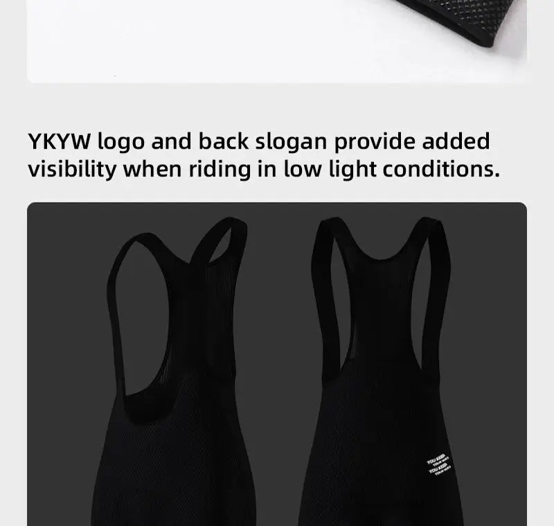 YKYWBIKE cycling bib shorts, black seamless bibs with straps for road riding