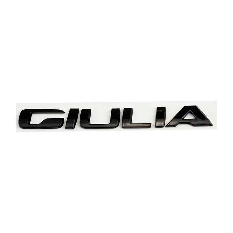 Giulia badge sticker, glossy black finish for Alfa Romeo rear badge replacement
