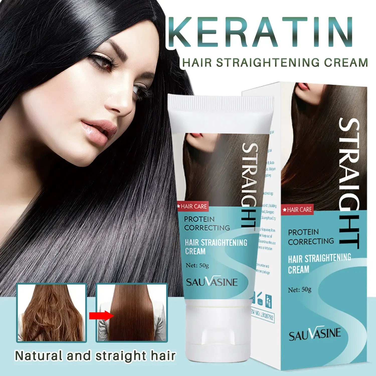 Keratin Hair Straightening Cream for Smoothing and Permanent Straightening Professional Keratin Hair Care