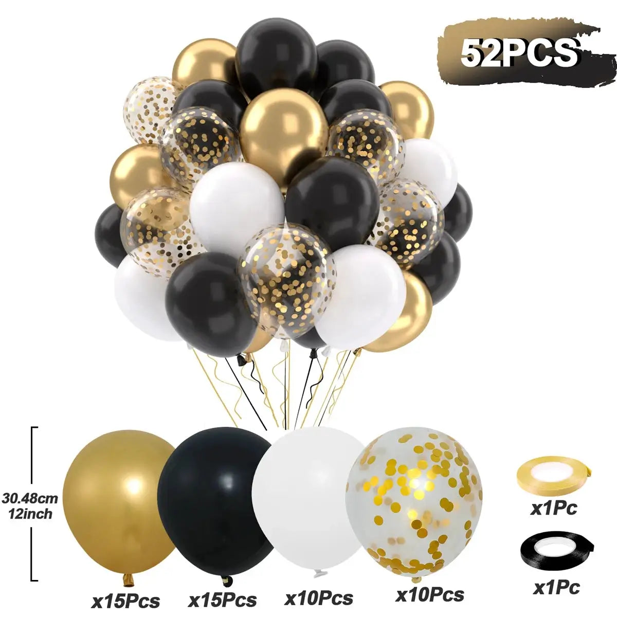 Metallic Pearl Latex Balloons Confetti Gold Set 31 36 37 51 101 Pcs For Birthday Weddings Baby Shower Decor