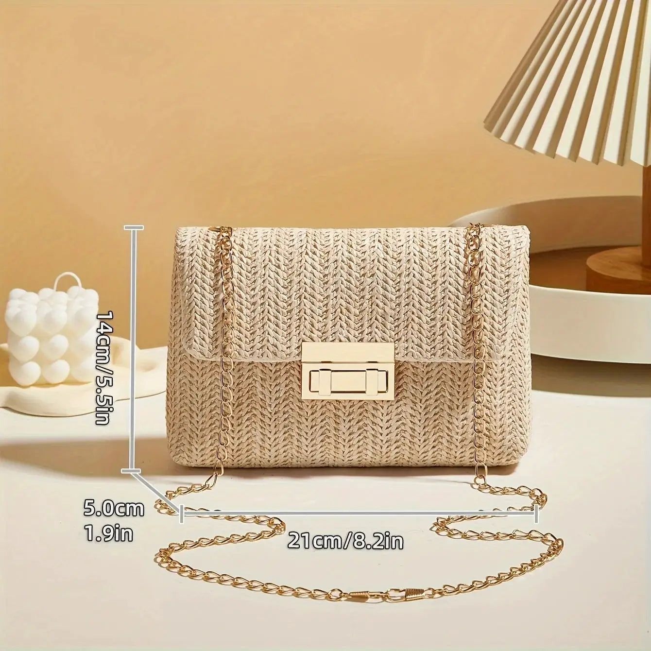 Handwoven Straw Womens Shoulder Bag Crossbody With Lock Closure For Secure Everyday Style