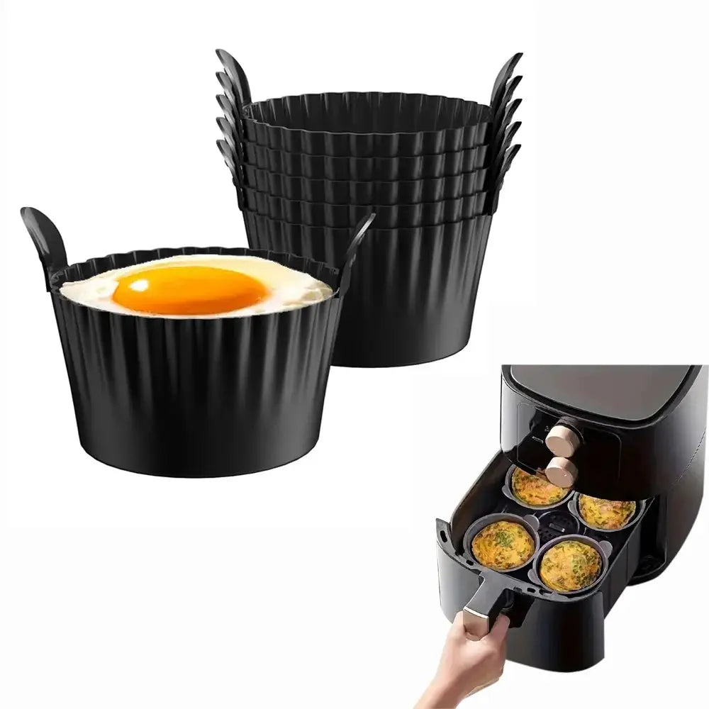 Silicone Egg Poacher Cups For Air Fryer Ovens Cupcake Liners Ramekins Reusable Food Grade Silicone