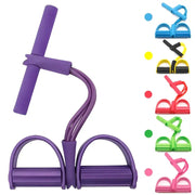 Four Tube Pedal Tensioner Home Fitness Equipment For Yoga Abdominal Strengthening With Elastic Band Tension Rope