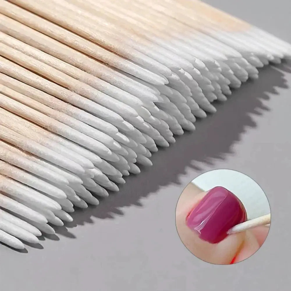 NailMate Wooden Tip Cotton Buds Ultra Detail Corrector For Precise Nail Polish Removal And Clean Sticks