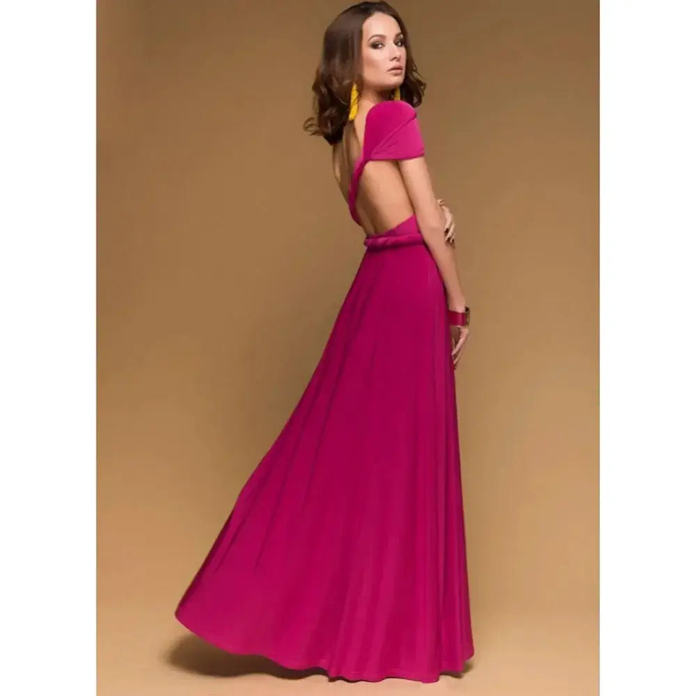 Fashion Multiwear V Neck Maxi Dress With Adjustable Straps For Summer Versatile Long Dress