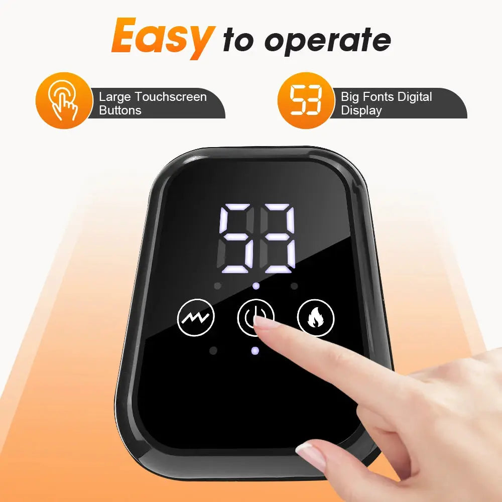 Simples Market electric heated knee massage pad with 3 heat levels and vibration, black control unit.