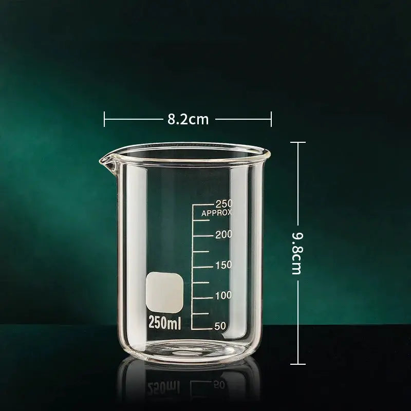 High Borosilicate Glass Measuring Cup Beaker 50ml to 1000ml with Clear Etched Scale for Kitchen and Laboratory Baking